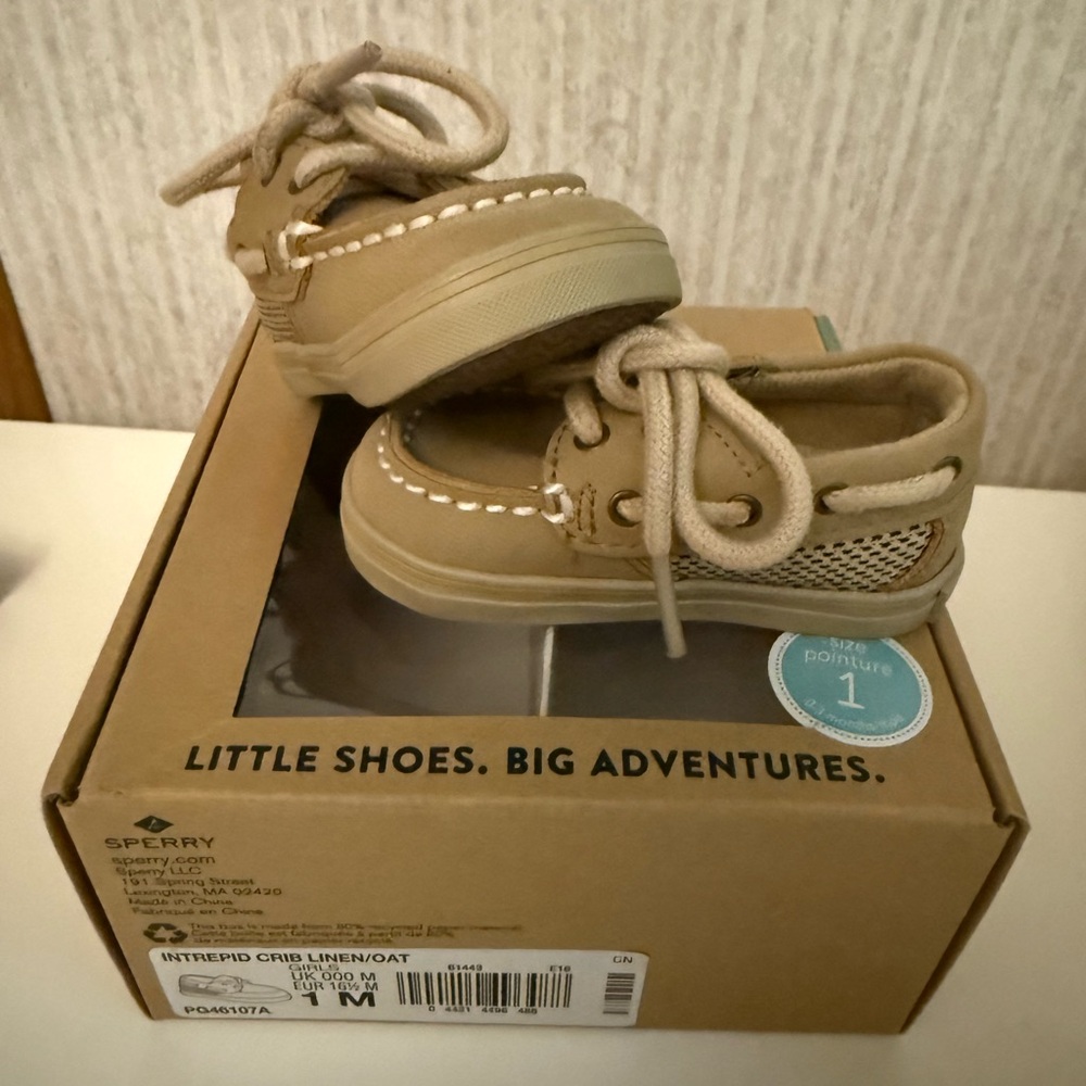 Sperry Kids Beige Moccasins